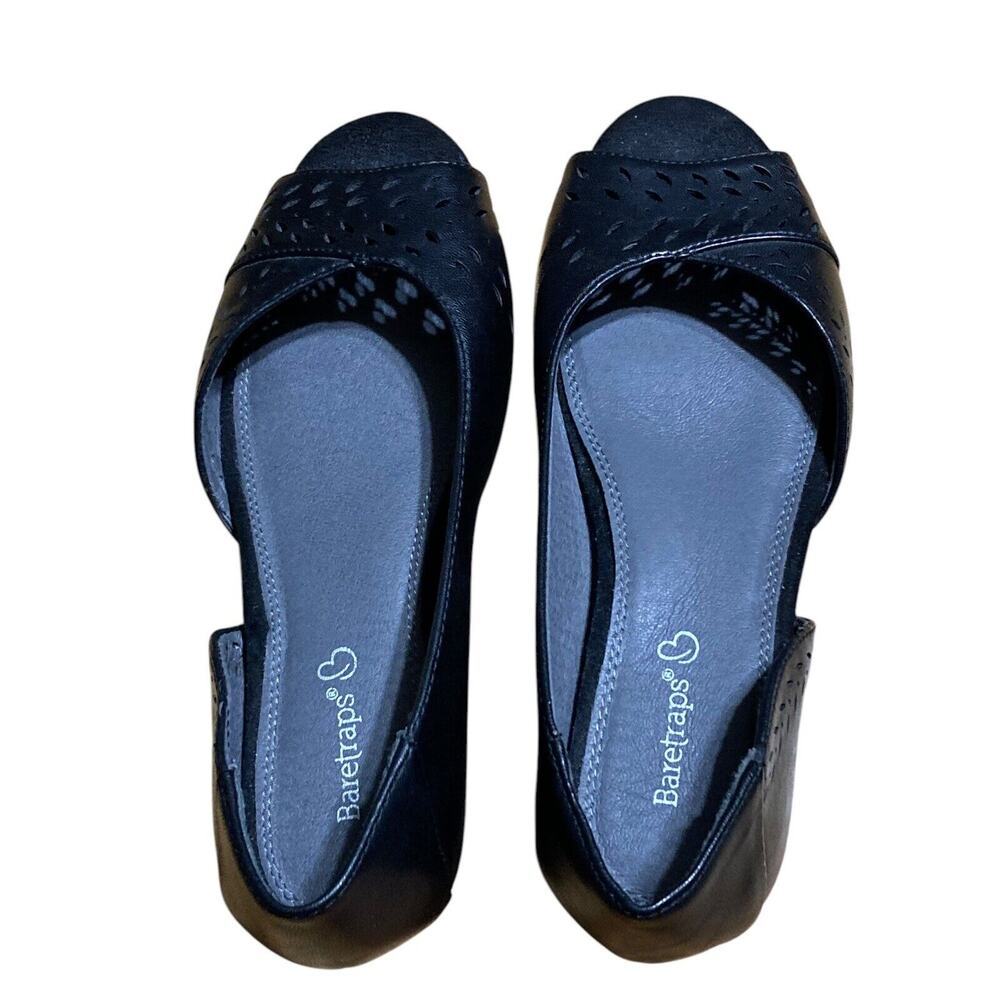 Baretraps Women's Macayla Black‎ Slip On Open Toe Sandals Size-6 M Comfy